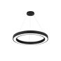 InLight Κρεμαστό φωτιστικό LED 88W 3CCT by switch on base σε μαύρη απόχρωση D:80cm 6073-80-BL